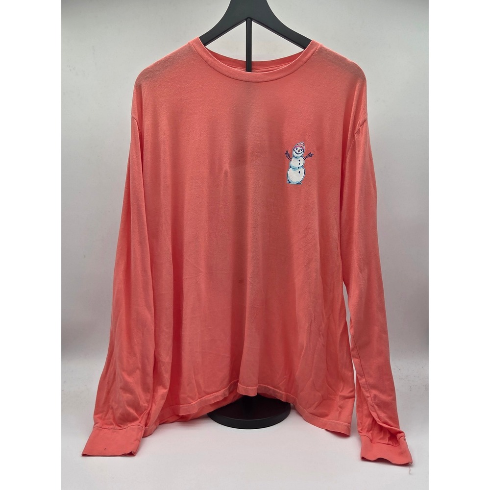 Benny & Belle XL Coral Snowman Always Chillin Long Sleeve Shirt 101-801
